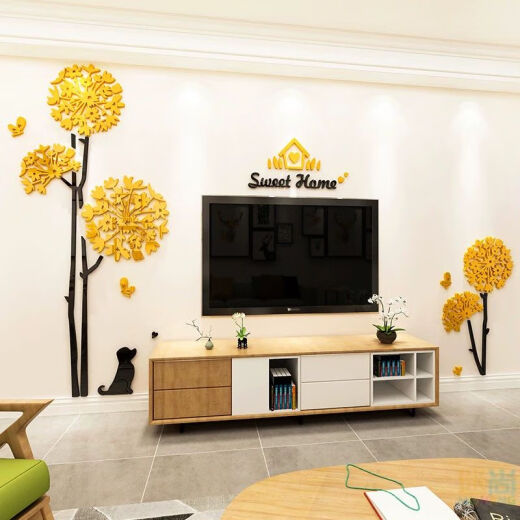 
Creative dandelion TV background wall sticker living room wall decoration bedroom room layout 3d three-dimensional sticker self-adhesive 3294B sky blue extra large