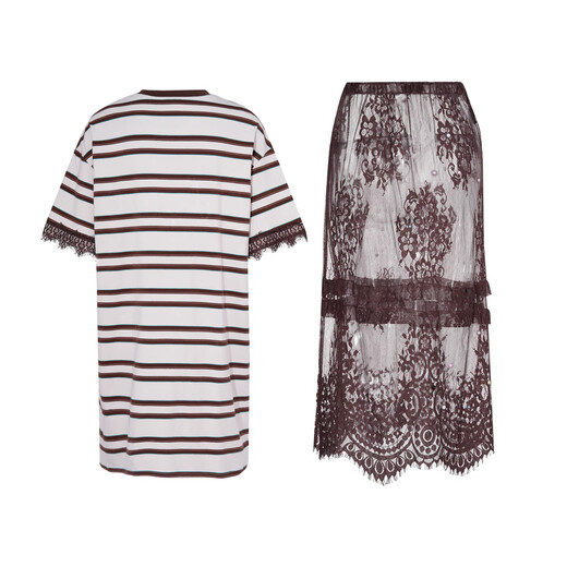 TCH fashion brand hot diamond design cherry print luxury style suit for women T75B07E1026 beige L 120-140