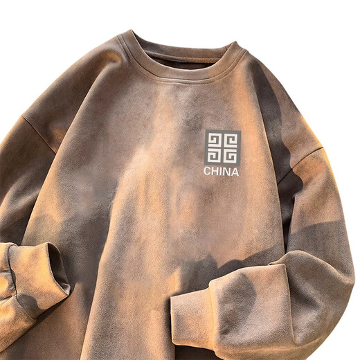 Semir Wildleder Sweatshirt für Männer im Herbst und Winter Neue große Größe Herren locker dünn verdickter langärmelige T-Shirt-Top-Basis-Hemd-Hemd Sweatshirt Black-C963 Wildleder Sweatshirt M 70-90jin [Jin gleich 0,5 kg]