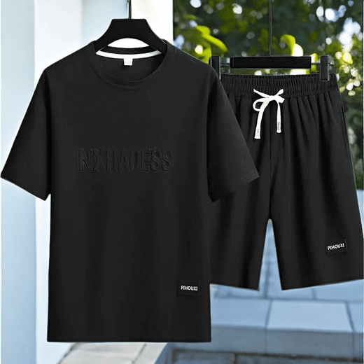 Lang Weigao; La maison Vico Hailan (HLA) Le même t-shirt à manches courtes minces d'été pour le costume de sport décontracté pour hommes shorts masculins à moitié à manches (ensemble) 829 Brown M (recommandé (100-120jin [Jin est égal à 0,5 kg])))