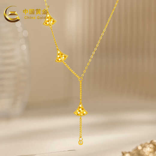 CHINA GOLD gold necklace 18K gold AU750 dancing skirt birthday gift for girlfriend