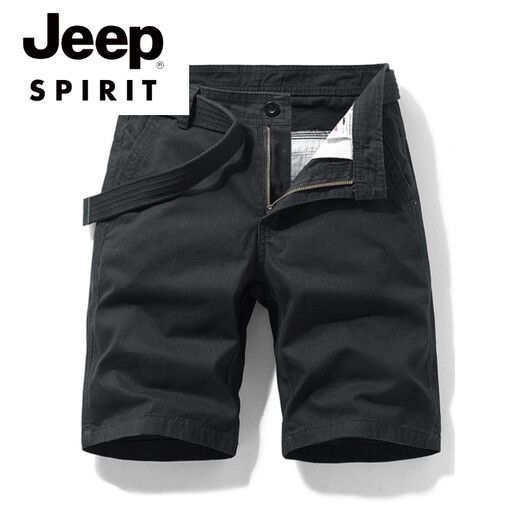 Jeep Spirit Brand preferido Desarrollo de algodón de múltiples bolsillos Pure Shorts Hold Men's Loose Rectivo de cinco puntos 2025 Summer Ins Casual Mid-Pants 17152 Green militar (sin cinturón) 34 2 pies 7 (150-160Jin [Jin equivale a 0.5 kg])