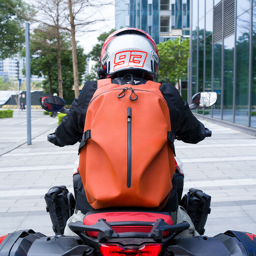 Albers motorcycle riding backpack helmet bag full-face helmet backpack water-repellent Xiaguang Orange-upgraded version enlarged