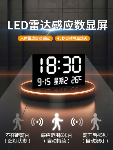 La luz moderna de la luz moderna de la luz de lujo de la pared de la pared de la pared de la pared de la pared de la pared del paisaje de la luz del paisaje de la luz del estilo de la crema de alta gama Pintura de decoración de la sala de estar PD3899 (reloj electrónica de pantalla LED) 120*30 Pintura colgante sin luz [Modelo de enchufe de pantalla digital]