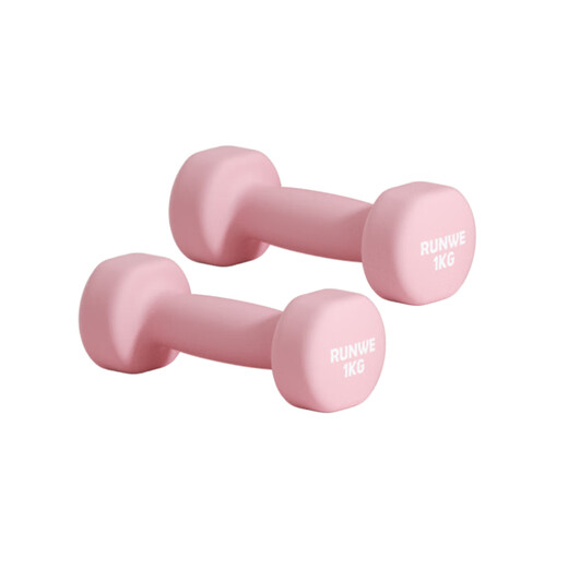 Langwei dumbbell men's arm training children's fitness household cast iron dumbbell exercise small dumbbell indoor fitness cherry blossom powder 1kg*2 only