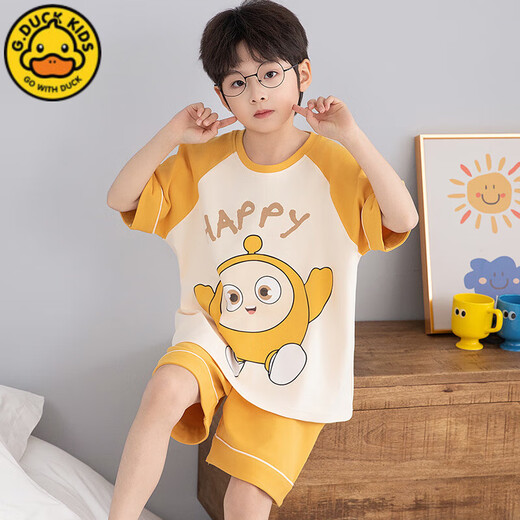 G.Duckkids Kinderpyjamas Jungen Sommer reines Baumwolldünne kurzärmelige Jungen große Kinder Sommer Teenager-Studenten Home Kleidung Set TN694 Nezha 130 14 Größe [130 High/50jin [Jin entspricht ca. 0,5 kg]]]