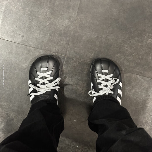 阿迪达斯（adidas）男女同款拖鞋25春夏舒适百搭休闲运动EVA包头防滑耐磨透气JH9848 JH9848/黑白 40.5