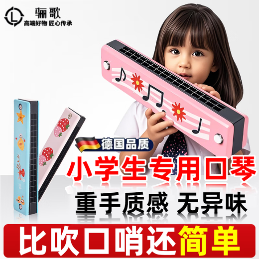 骊歌德国16孔口琴小学生专用入门儿童成人自学演奏级进口复音乐器 红色熊猫