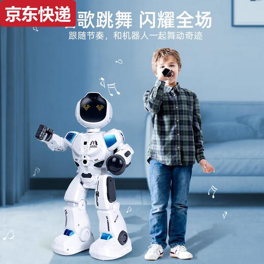 
Qilicai 2025 remote control robot children's dancing smart electric early childhood education toys little girl boy birthday gift 19 follow-up service robot - sky blue high-end standard