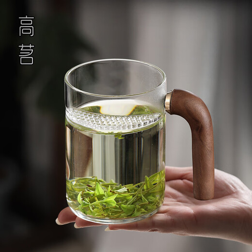 Crescent Cup für grüne Tee Making Special Glass Tasse mit Griff für persönliche Haushaltsfilter Tee Tasse Trinken Tee Trinkwasser Tasse 9207 Crescent Cup 450 ml 400 ml enthält nicht -600 ml Enthaltende