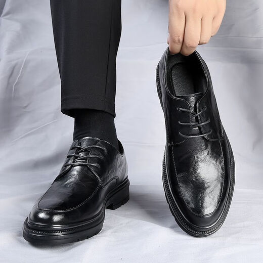 
CARTELO 2025 men's shoes new men's autumn business formal wear breathable leather shoes British soft leather soft sole casual wedding 9903 black affordable model 38