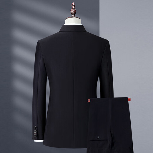 Wirpta high-end brand suit men's suit 2025 new business two-piece suit casual suit groom wedding dress for men black (spot Suda) M 170