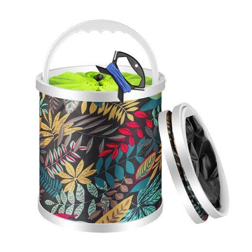 Fishing foldable water bucket, fish bucket, live fish box, multi-functional rope, anti-jump net, small fish bucket, fishing gear, fish protection bucket, 7L large folding bucket, free water rope