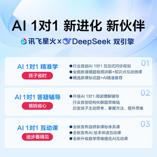 
iFlytek's artificial intelligence flagship learning machine T30 Lite 12.5-inch eye protection screen, homogeneous technology for middle school entrance examination, Spark + DeepSeek dual AI model 8+512G