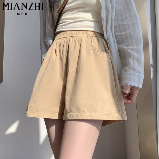 棉致冰丝工装速干休闲短裤女夏季薄款2025新款小个子显瘦阔腿五分裤 A107藏青色【高品质18.5】 L 105-115斤