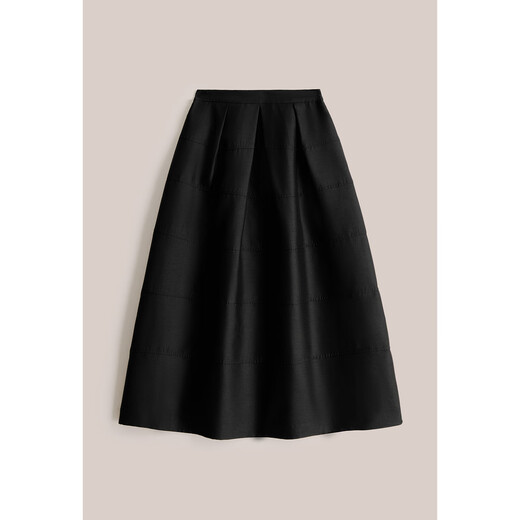 OBBLIGATO Autumn and Winter Luna Moth Print Mulberry Silk Bow Tie Collar Shirt Single Skirt Black XL