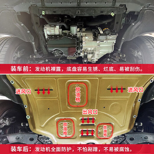 狼盟适用24-25款智界R7底盘护板电机下护板智界R7电池护板车底护板 前电池+后电池【2件套】 锰钢 R7/24-25款纯电736/802km