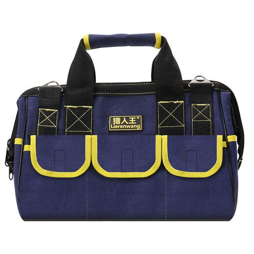 Hunter King Multifunctional Canvas Tool Bag Large Electrician Repair Bag Shoulder Bag Crossbody Bag Tool Storage Bag Handbag 17-inch Canvas Tool Bag 817-Military Green