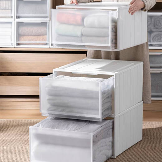 
MieHONE drawer shoe storage box clothes storage box plastic storage cabinet transparent storage box clothing sorting box shoe box 9227 depth 43.8 width 34 height 19 single independent installation cost-effective