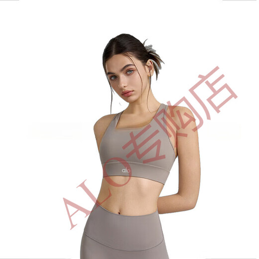 ALO YOGA运动内衣女欧美固定杯新品瑜伽文胸防震聚拢健身背心 凝脂白 S