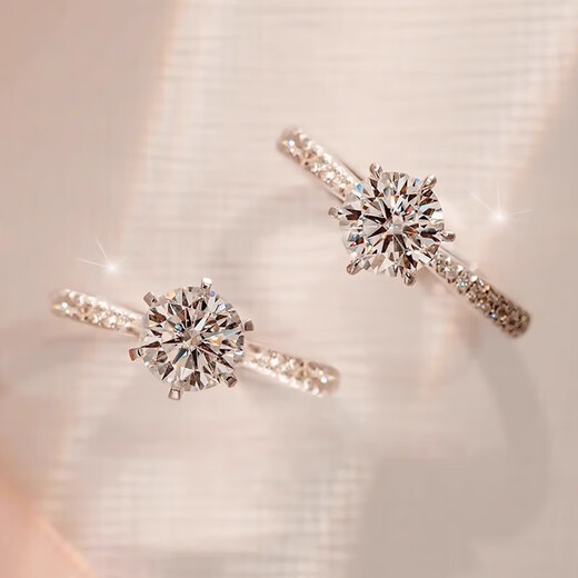 Pt950 platinum one carat moissanite diamond ring women's engagement ring for girlfriend's birthday and Valentine's Day gift. Star women's ring 50 points - light luxury model. You need to contact customer service/remark the circle number if you are closed.