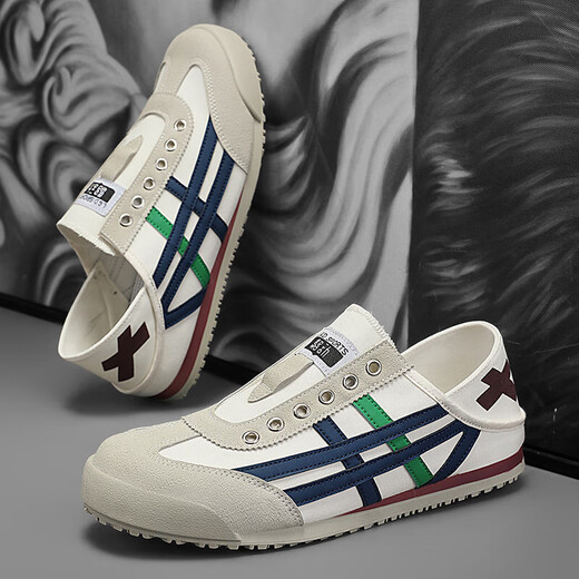 Herren Forrest Gump Schuhe Herrenschuhe Paar Nische Canvas Schuhe Sommer faule Schuhe Fashion Casual Ins Soft Sohle Sneakers (WT) L535M Blau 42