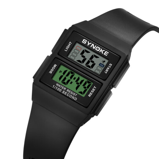 Shinuoke Student Electronic Watch Thin Design Retro Classic Black Watch wasserdichte leuchtende Sport -Männer Uhr 9896 Schwarz