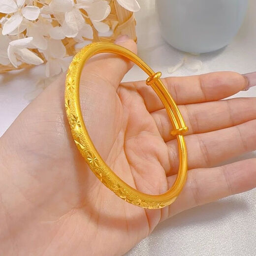 Authentic Fengxiang real gold 18K bracelet for women Hong Kong gold 18K baby's breath bracelet Valentine's Day gift for wife and mother 26g baby's breath bracelet (gives ring)