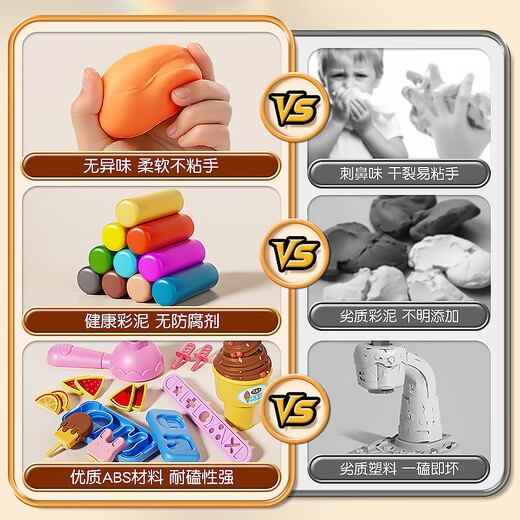 
Xidici Children's Colorful Mud Non-toxic Ice Cream Ice Cream Toys Kitchen Play House Plasticine Clay 3-6th Birthday Gift