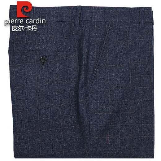Pier Cardin autumn and winter wool trousers middle-aged without ironing stripes thick men's pants straight business plaid traceless casual pants 9885# light gray stripes 29 (2 feet 2 waist)