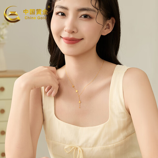 CHINA GOLD gold necklace 18K gold AU750 dancing skirt birthday gift for girlfriend