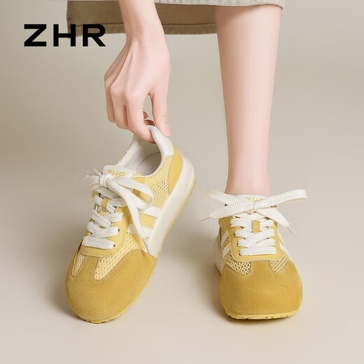 ZHR Desshu Shoes for Women Mesh Streshable Retro Fashion Sports Casual Shoes Cround Toe The Chouse обувь Ji16e желтый 37