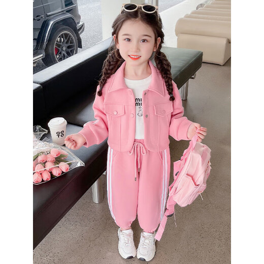 Ultraman Kinderkleidung Mädchen Set Herbst Kleidung 2025 Neues Baby-Mädchen Frühlings- und Herbstkleidung Mädchen modische Arbeitskleidung Zweiteiler Set Hot Sale Purple 90 (Empfohlen 80-90 cm, ungefähr 1-2 Jahre alt)