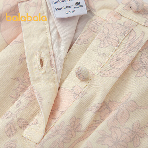 Balabala girls' shirt children's long-sleeved autumn new Chinese style Ruolai IP mall same style pink color 01315 130