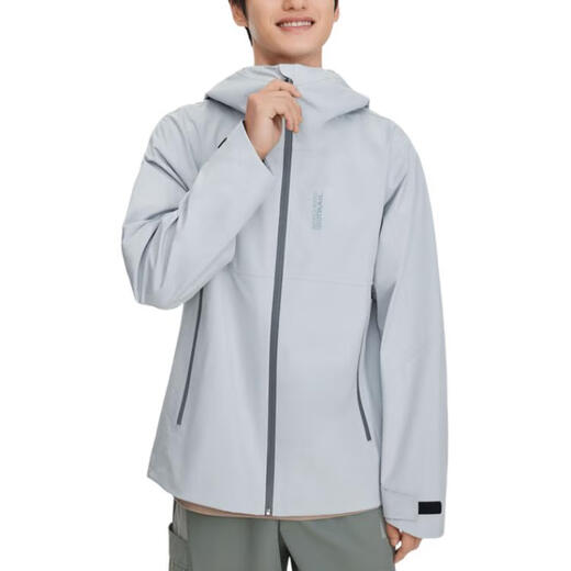 
Skechers solid color outdoor casual sports zipper hooded waterproof jacket jacket men's light fog gray light fog gray XS