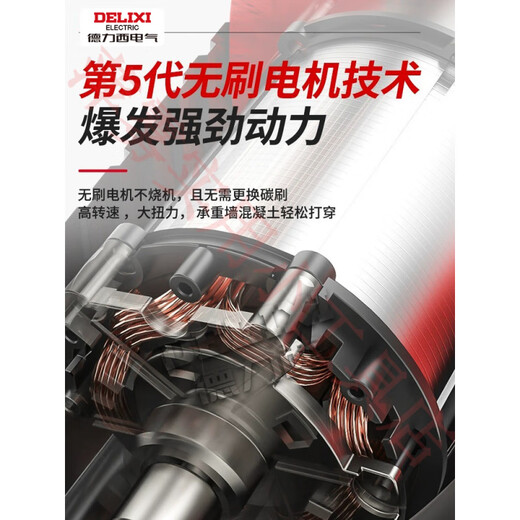 德力西（DELIXI）无刷充电式电锤电镐三用大功率混凝土锂电无线工业冲击电钻 【到手价1048】无刷电锤+无刷角A