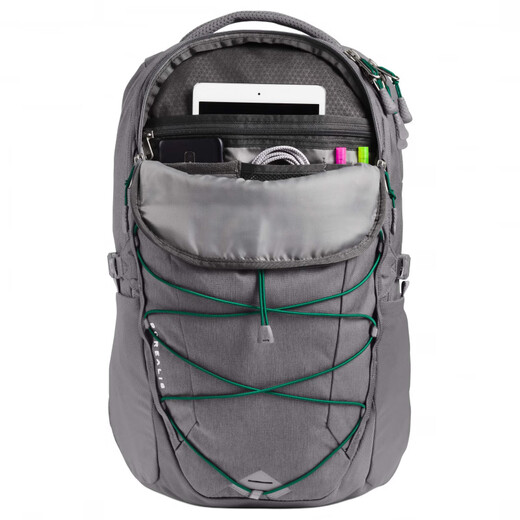 北面（The North Face）BOREALIS28L时尚通勤尼龙双肩包男女同款情侣款锌灰色拼常绿色 锌灰色拼常绿色
