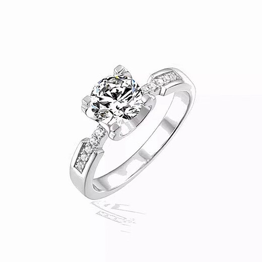 I Do platinum PT950 diamond ring 1 carat micro-paved bull head cultured diamond proposal engagement diamond ring gift for girlfriend micro-paved bull head 1 carat diamond size 14