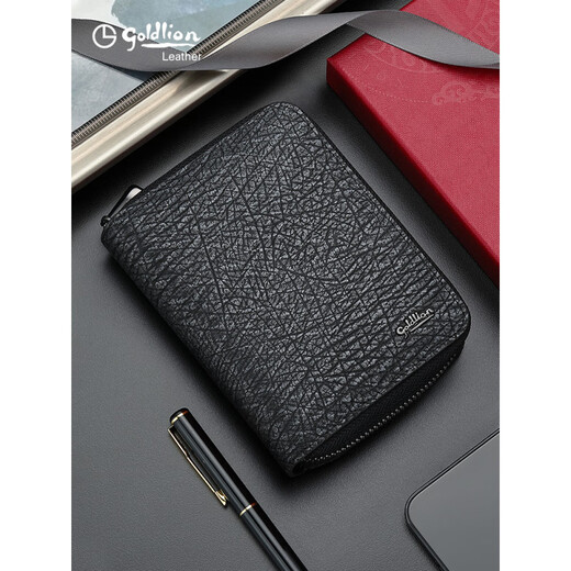 Goldlion Card Bag Herren-Leder-Fashion-Zertifikat-Tasche für Multi-Card-Karten-Clip-Bank-Karten-Aufbewahrungstasche für Multi-Karten-Karten-Karten-Karten-Kartenbeutel Graublau graublau