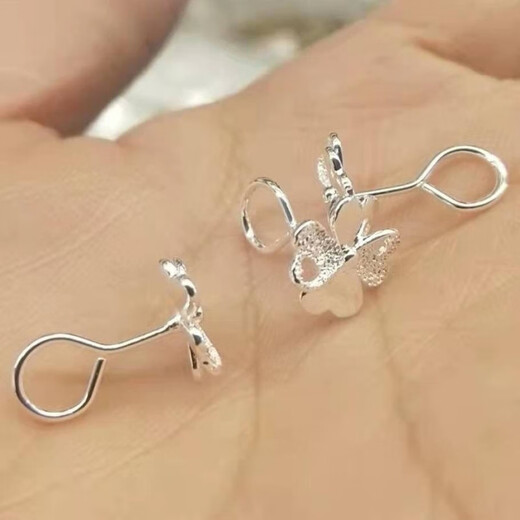 FVIP Old Phoenix 999 pure silver four-leaf clover anti-allergic earrings 2025 new hook earrings for women, precious craftsmanship - silver - four-leaf clover ear 2.3 grams (light posture) new store discount