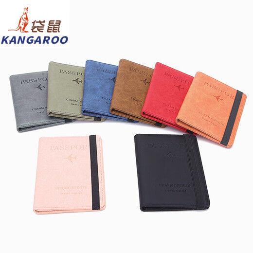 Kangaroo (Kangaroo) Anti-Diebstahl-Zertifikat-Paket Passportpaket RFID PASSPORT PACATION Multifunktionszertifikat Paket Reisepassklammer Custom Logo Pink Pink