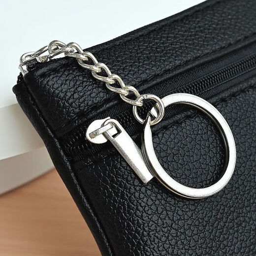 Hummer Mini New Small Card Bag, All-Match Key Bolet, Wallet de moneda de moda, almacenamiento compacto, billetera pequeña, cremallera, bolsa de monedas, negro suave