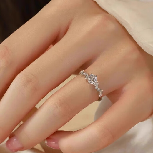 I Do platinum PT950 diamond ring 1 carat Star Dream cultivated diamond proposal engagement wedding ring gift for girlfriend and wife Star Dream 1 carat diamond opening adjustable