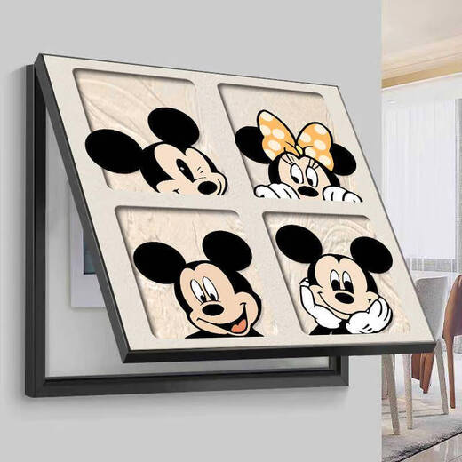 Shantoulin Village Mickey Electric Mess Box Dekoration Malerei Hängende Malerei Blockieranpassungsschalter Hauptschalter Mural Schwaches Elektrobox Abdeckung hässlicher Artefaktverteilungsbox JH694-Keuchen Mickey J Sty