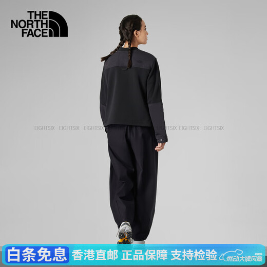 The North Face UE women's knitted jacket fashionable splicing comfortable city outdoor new product 8CJ3 JK3/Cosmic Black S 155/80A