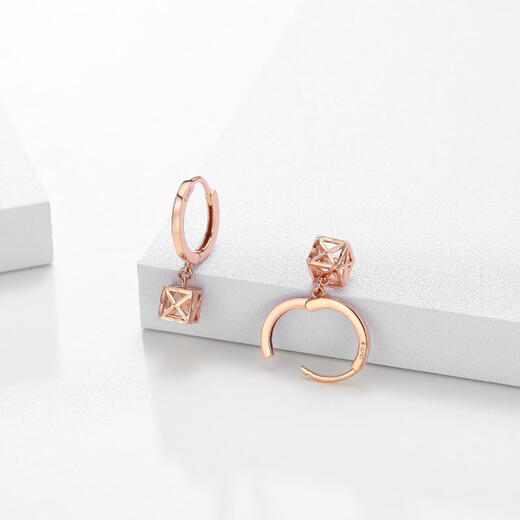 Chao Acer Square 18K Gold Earrings Rose Gold Colored Gold Earrings for Girlfriend Birthday Gift YD Earrings