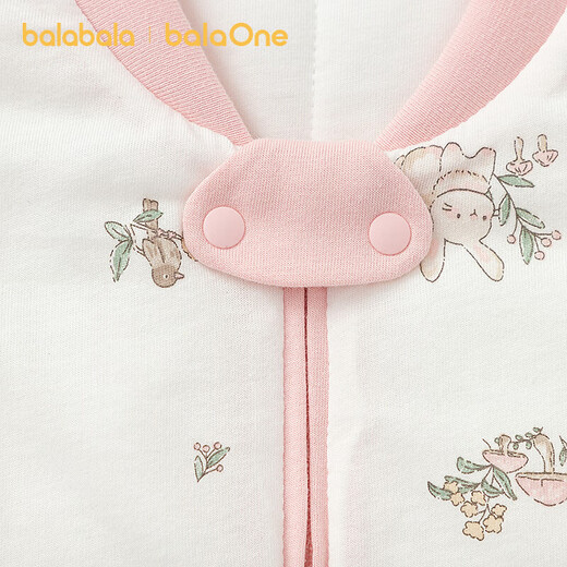 Bala Bala One baby sleeping bag baby pajamas newborn soft skin-friendly anti-kick quilt autumn and winter warm white rabbit floral 00316 80cm