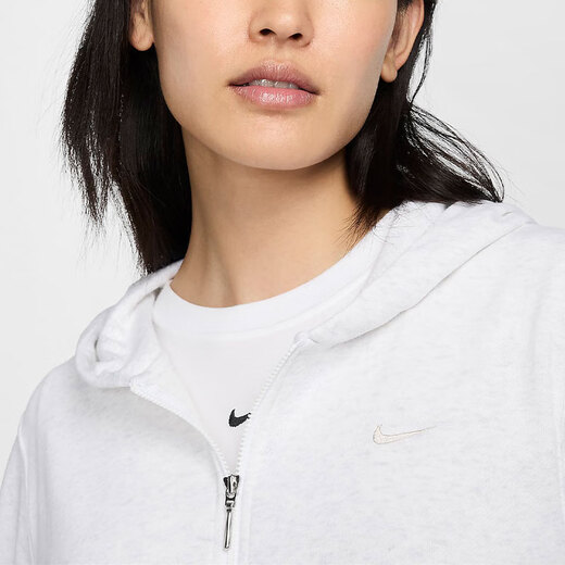 NIKEChill Terry Solid Color Loose Zipper Hooded Jacket Women's Birch Heather Birch Heather XS