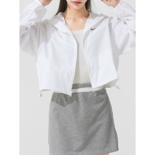 耐克（NIKE）外套女装2025夏季新款运动服梭织透气连帽上衣夹克HJ1183-100 HJ1183-100白色 S