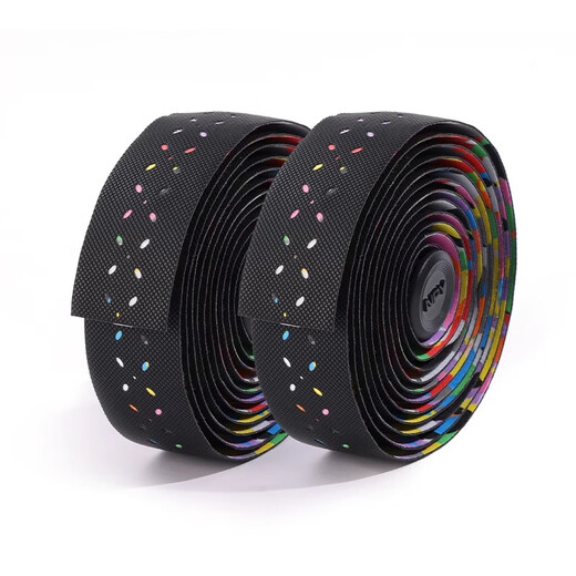 NPY bicycle handlebar straps with breathable shock absorption, non-slip and wear-resistant road handlebar straps, bicycle riding equipment accessories, black and green models - free sealing tape + handlebar plugs